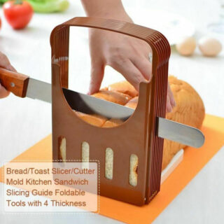 Bread Loaf Slicer Guide Kitchen Fold-able Adjustable Slicing Cutter Toast  Tool